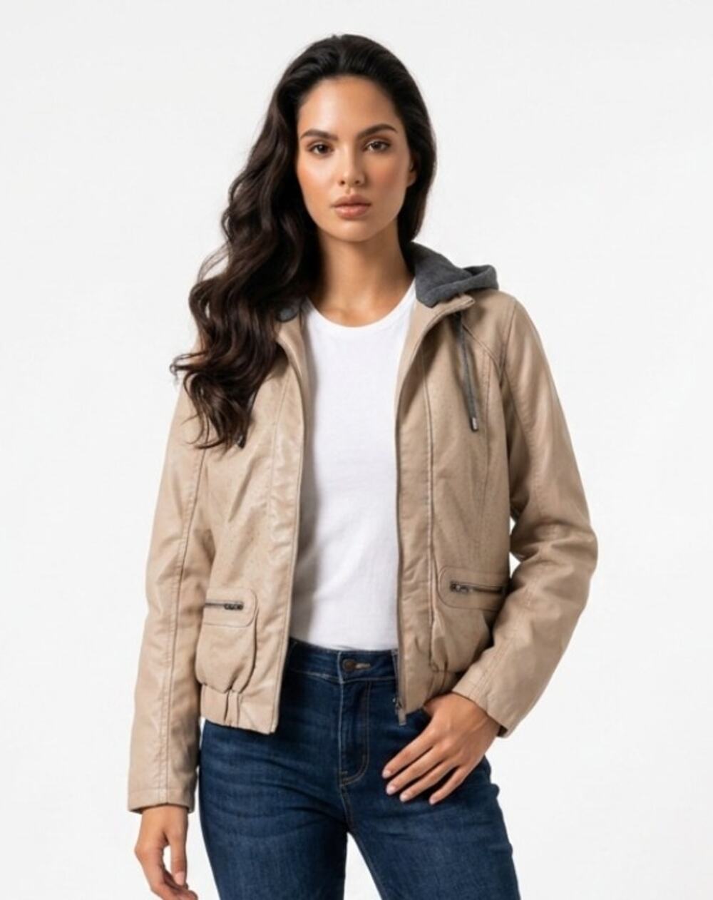 Beverly Hills Polo Club Vegan Leather Hooded Jacket Women’s 1X
